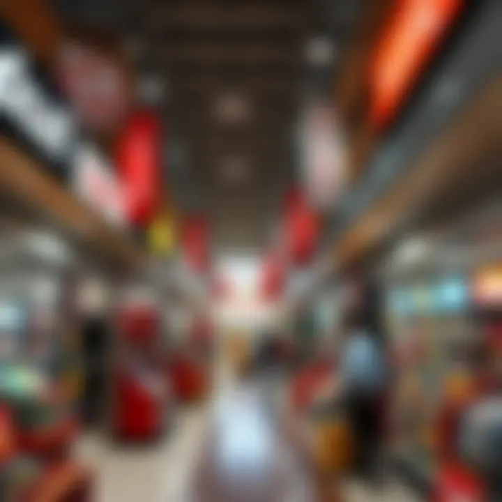 A vibrant discount shopping center filled with diverse products