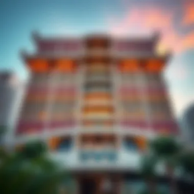 Intricate Facade of Al Diwan Towers Close-up of the intricate facade of Al Diwan Towers emphasizing its design philosophy