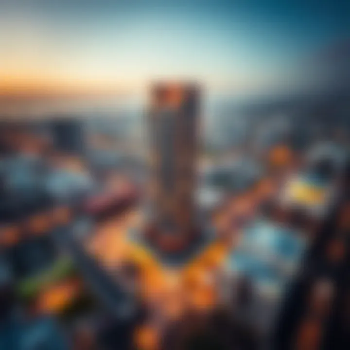 Aerial Perspective of Al Durrah and Surrounding Amenities Aerial view of Al Durrah Building and its surroundings in Dubai