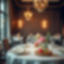 Elegant dining setup at Al Magazi Restaurant showcasing intricate table decor