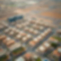 Aerial view of Al Qusais 4 showcasing residential and commercial areas