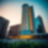 Stunning facade of Al Rihab Tower showcasing modern architecture