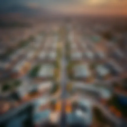 Aerial Perspective of Alwarsan Aerial view of the Alwarsan area showcasing its urban layout