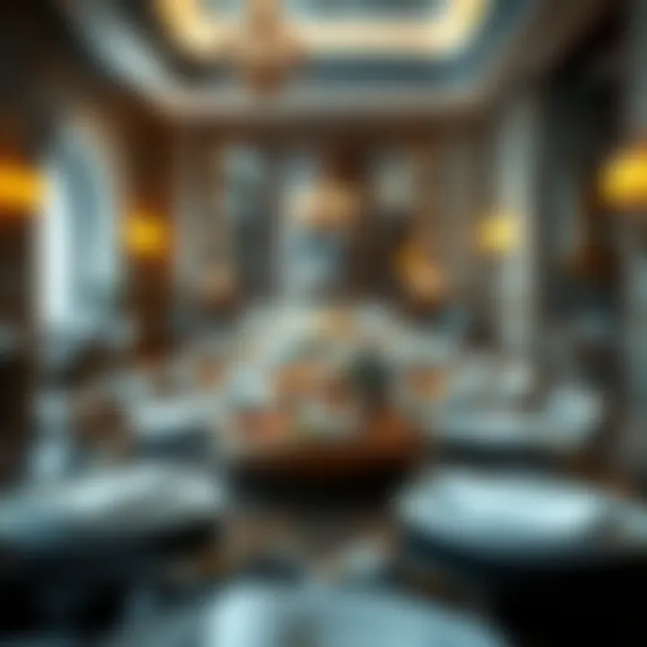 Dining area in فندق هاربور ماريوت دبي featuring exquisite culinary offerings