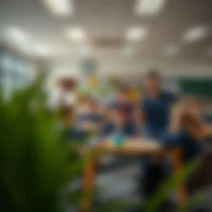 A vibrant classroom setting showcasing interactive learning
