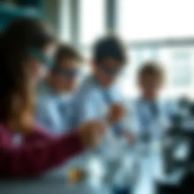 Students engaging in a science experiment at a British school
