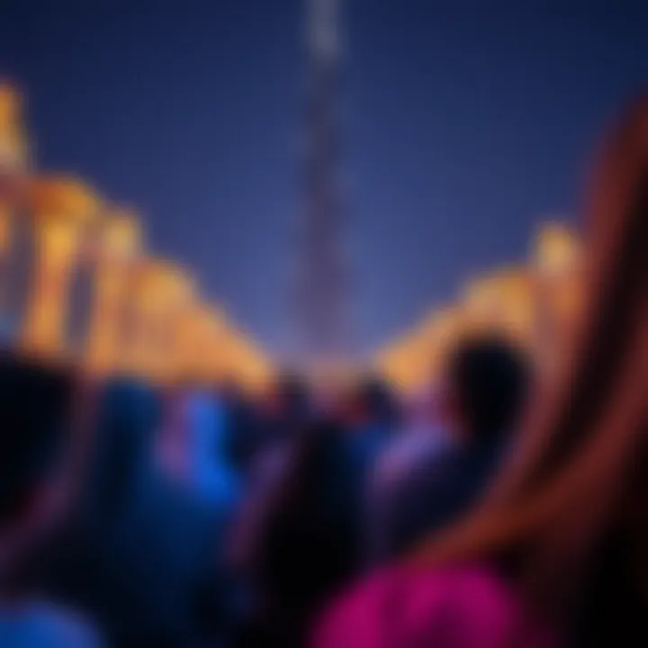 Crowd enjoying the Burj Khalifa display