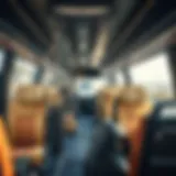 Modern bus interior showcasing comfort features
