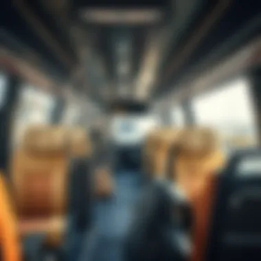 Modern bus interior showcasing comfort features