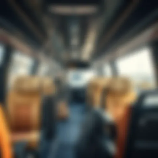 Modern bus interior showcasing comfort features