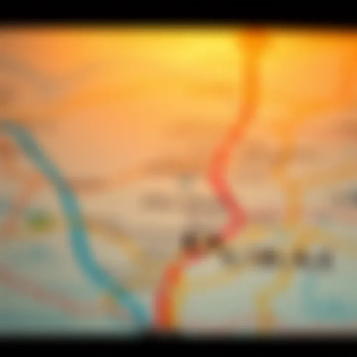 Map highlighting the route from Abu Dhabi to Dubai