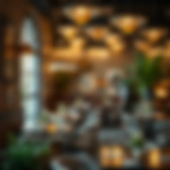 Charming Ambiance in Jumeirah A cozy corner of a Jumeirah cafe with artistic decor and warm lighting