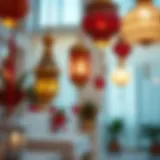 Festive decorations showcasing Eid spirit