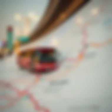 Map showcasing bus routes from Oman to Dubai