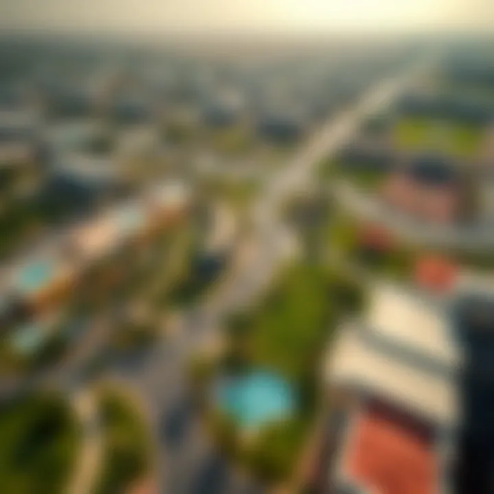 Aerial view of Al Barsha showcasing family-friendly parks and amenities