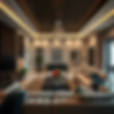 Luxurious family room interior in Al Barsha with modern decor