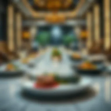 Gourmet Excellence: A Culinary Masterpiece Artfully presented gourmet dishes on a lavish table