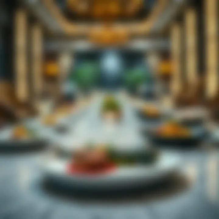 Gourmet Excellence: A Culinary Masterpiece Artfully presented gourmet dishes on a lavish table
