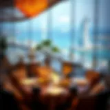 A luxurious dining setting overlooking the Arabian Gulf