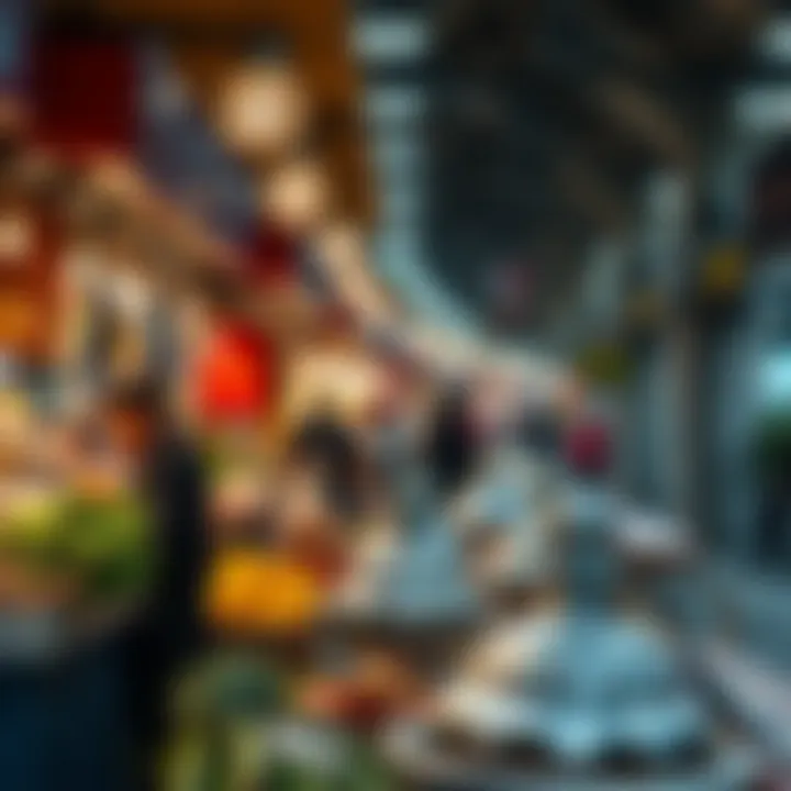 Culinary Diversity: A Taste of Local Markets A vibrant marketplace showcasing diverse culinary stalls