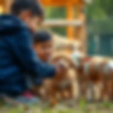 Children Engaging with Animals Children engaging with animals at the pet farm, fostering a love for pets