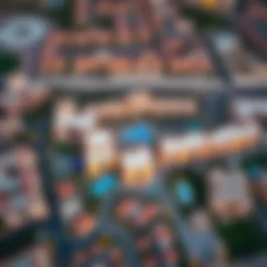 Aerial view of District 15 showcasing its layout