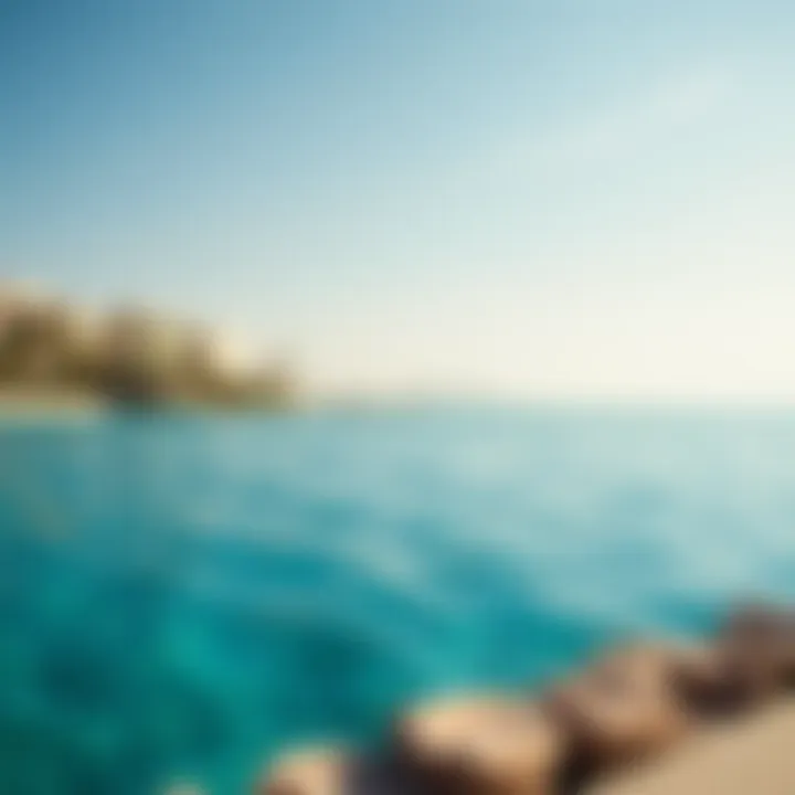 A serene view of Dolphin Bay with pristine waters reflecting the sky