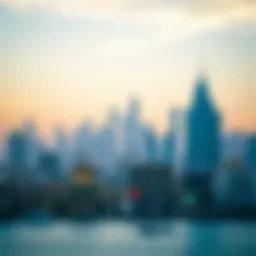 Scenic view of Dubai skyline during public holiday celebrations