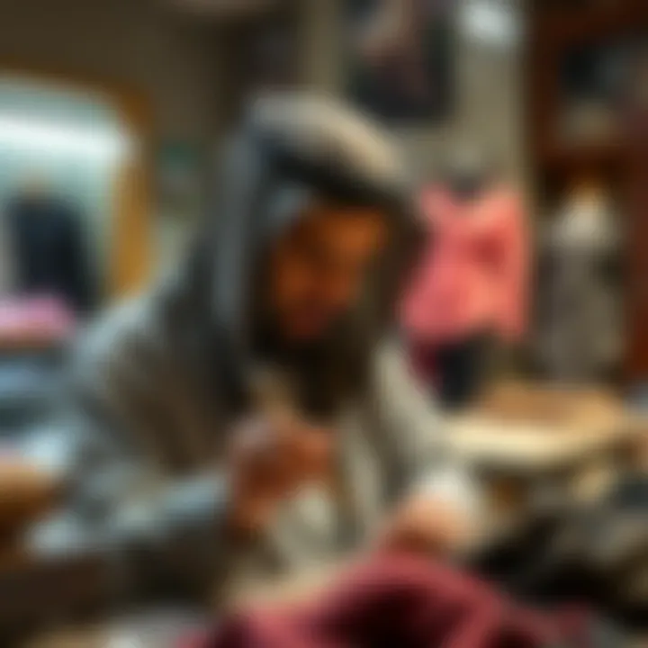 Artisan crafting intricate abaya details