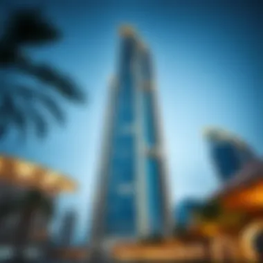 Architectural details highlighting the design of Al Bakhit Tower