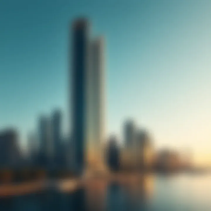 A stunning view of Al Bakhit Tower against the Dubai skyline