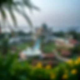 A panoramic view of Al-Hamideyah Jasmine Garden showcasing lush greenery and floral diversity