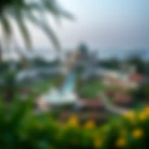 A panoramic view of Al-Hamideyah Jasmine Garden showcasing lush greenery and floral diversity