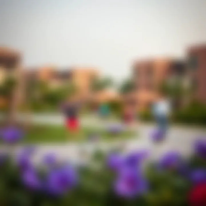 Vibrant community park in Al Maya with families enjoying recreational activities