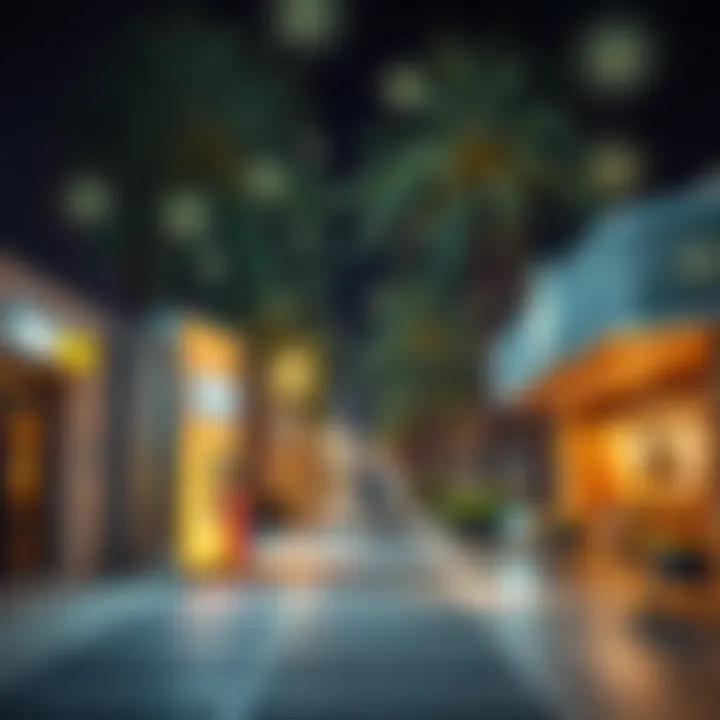 Shops and cafes line the pathways of Al Wasl Box Park