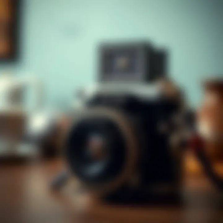 An antique camera used in early photography in Dubai