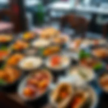 Culinary Diversity on Display Assorted dishes representing diverse cuisines