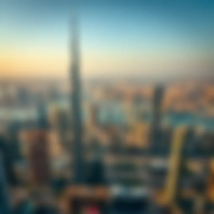 Skyline View from Cloud 88 Tower Panoramic skyline view from Cloud 88 Tower revealing Dubaiโs urban landscape