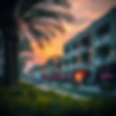Serene outdoor spaces surrounding Damac Mall