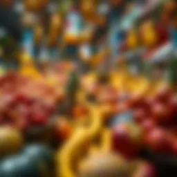 Vibrant display of fresh fruits at Dubai market