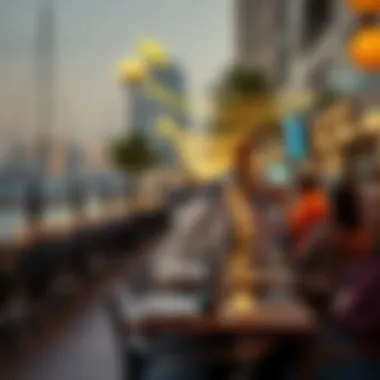 Lively dining scene along the promenade
