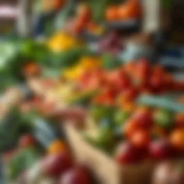 Colorful array of vegetables showcased at local market