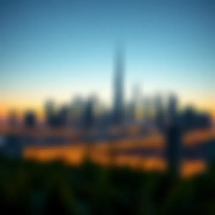 Dubai Skyline at Twilight Stunning skyline of Dubai during twilight, symbolizing growth