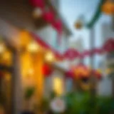 Culturally significant Ramadan decorations in a UAE neighborhood