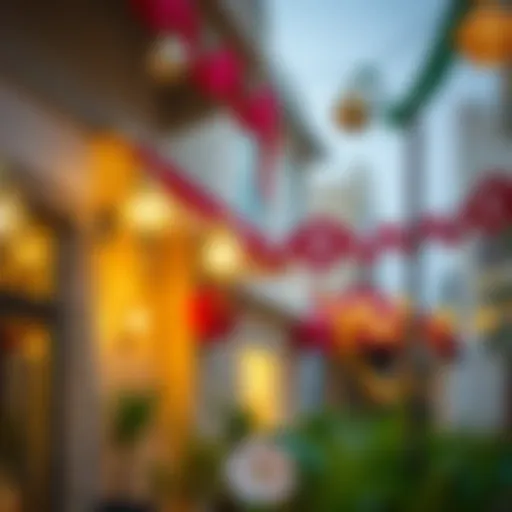 Culturally significant Ramadan decorations in a UAE neighborhood