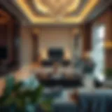 Luxurious hotel apartment living space in Dubai