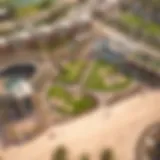 Aerial view of the Jumeirah Earth Course showcasing its unique design and layout