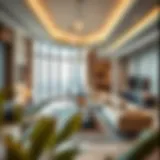 Stunning interior view of a luxury apartment in Burj Khalifa showcasing modern design elements