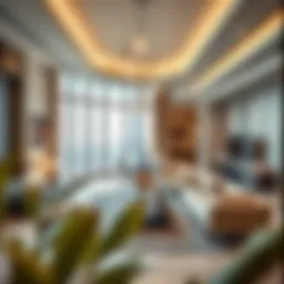Stunning interior view of a luxury apartment in Burj Khalifa showcasing modern design elements