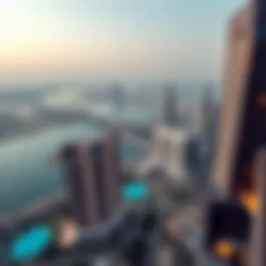 Panoramic View from Mövenpick Jumeirah Lakes Towers Stunning panoramic view of the surrounding lakes and skyline